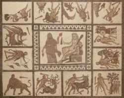 mosaico de los trabajos de hércules