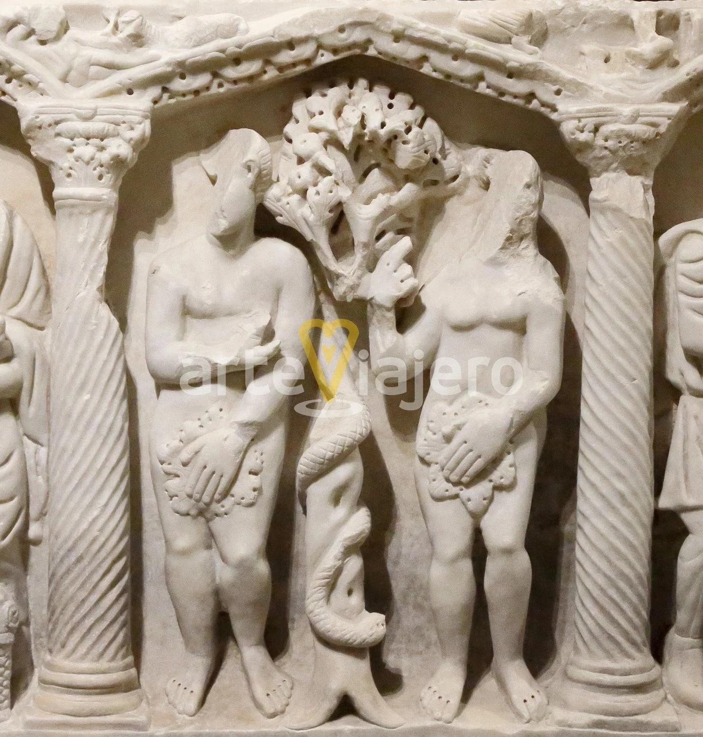 Adán y Eva adán y eva, sarcófago paleocristiano