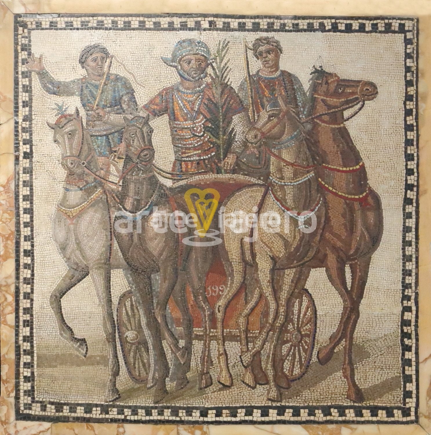 mosaico con cuadriga de la factio russata