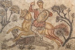 mosaico con caza de pantera