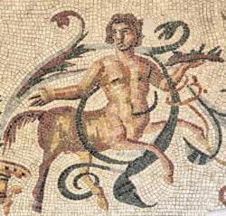 mosaico romano con centauro