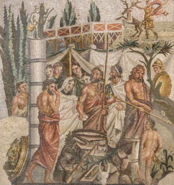 mosaico del sacrificio de ifigenia