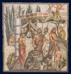 mosaico romano sacrificio de ifigenia
