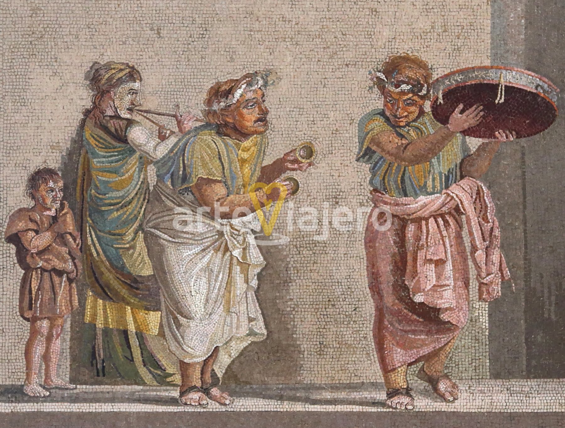 mosaico romano de los músicos