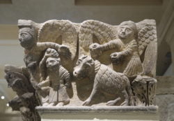 sacrificio de isaac, capitel románico