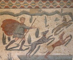 mosaico de la caza