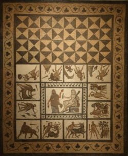 mosaico de los trabajos de hércules